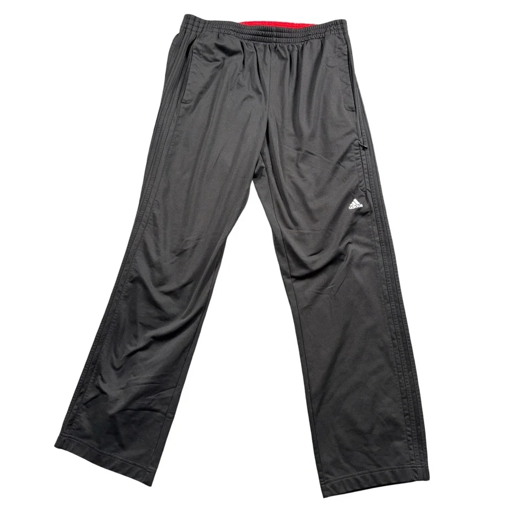Adidas Y2K Track Pants Mens XL‎ Black 3 Stripe Zip Pocket Athleisure Streetwear